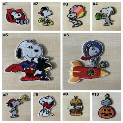 Snoopy Iron On Patch Embroidered Kids Cartoon Charactor -your choice - Image 1 of 2