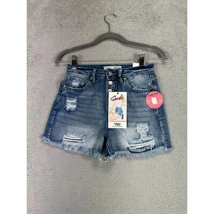 YMI Jean Shorts Womens 1-25 Junior Blue Dream Buttonfly Distressed Ladies NEW - Picture 1 of 11