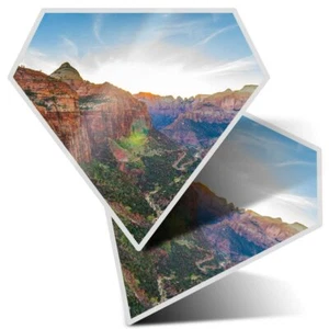 2 x Diamond Stickers 10 cm  - Zion National Park Utah America USA  #24468 - Afbeelding 1 van 9