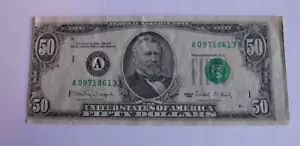 1990 $50 FRN Faulty Alignment (Obverse) - Picture 1 of 2