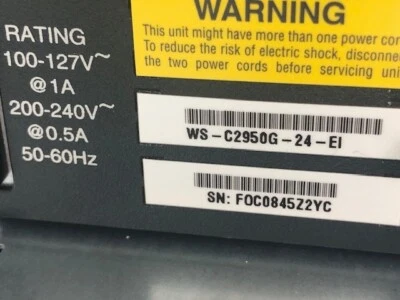CISCO WS-C2950G-24-EI SWITCH - Image 1 of 2