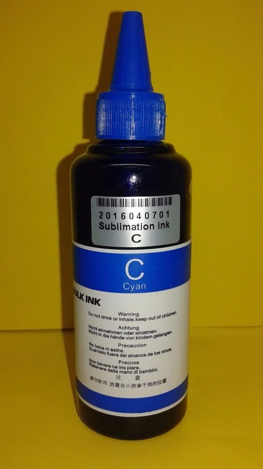 Tinta de recarga a granel cian de sublimación de pigmento de 100 ml para Epson compatible calidad EE. UU. Foto 1 de 1