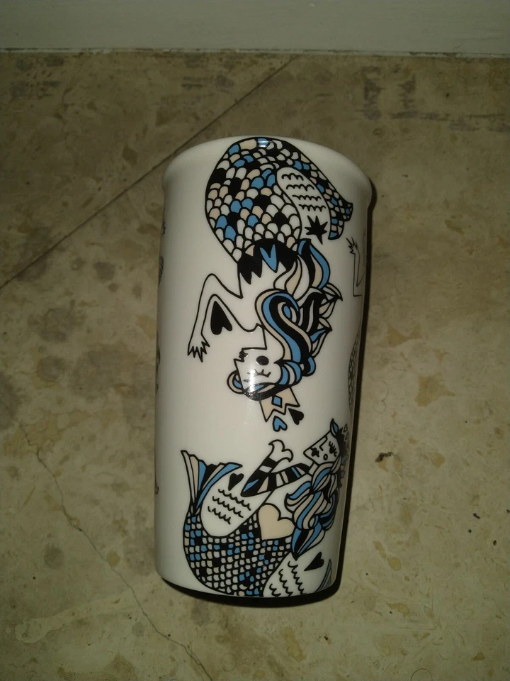 Taza de café vaso viajero cerámica impresión tarjetas sirena Starbucks Las Vegas 12 oz Foto 1 de 1