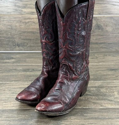 Dan Post ботинки женщин 8,5 W красный страус ноги кожи Western ковбой родео читать - Изображение 1 из 4