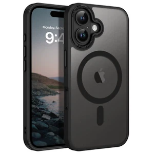 Für iPhone 16 MagSafe Handyhülle 6,1" Stoßfest Robust Magnetisch Schwarz Slim USA - Bild 1 von 8
