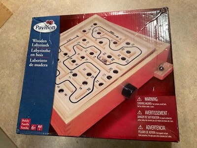 Vintage Pavilion Labyrinth Wooden Tilting Puzzle Maze Game New In Box - Image 1 of 4