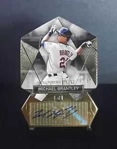 2014 Michael Brantley /50 Topps Supreme Styling Auto SS-MB Die Cut Cleveland - Picture 1 of 3