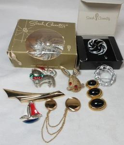 VINTAGE JETZT KONVOLUT DESIGNER BROSCHEN ANSTECKNADELN SARAH COV AJMC MONET TRIFARI GERRY #74 - Bild 1 von 15