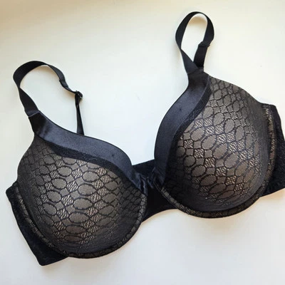 SWEET NOTHINGS Maidenform Bra 40DD Black Lace Underwire 40 DD Lined Bra 08033 - Image 1 of 4