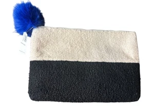 Old Navy Two-Tone Patchwork Sherpa Clutch Purse for Women - Picture 1 of 4