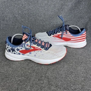 Brooks Running Launch 6 USA Womens 9 Stars Stripes Red White Blue Flag ISSUES - Picture 1 of 21
