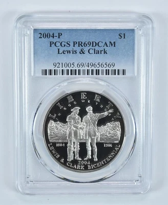 2004-P Lewis & Clark Commemorative Dollar PR69 DCAM PCGS Blue Label *2849 - Image 1 of 4