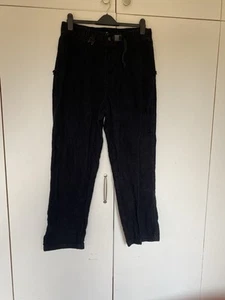 H&M Men’s Black Corduroy Trousers Relaxed Fit, 100% Cotton Size M - Picture 1 of 12