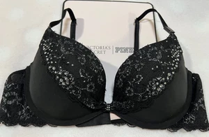 Sujetador Victoria's Secret Diamantes de Imi Acolchado de Encaje Brillante Negro 36B Nuevo con Etiquetas - Imagen 1 de 7