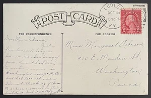 Ludlow, Kentucky Post Card mailed Oct 18, 1926 to Washington, PA w/#583 tied KY - Picture 1 of 2