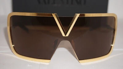 VALENTINO новый солнцезащитные очки щит золото коричневый V-ROMASK VLS-120B-146 - Изображение 1 из 4