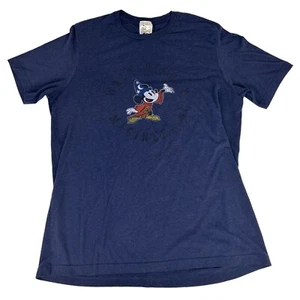 Walt Disney Imagineering Mickey Mouse Wizard T-Shirt Women's XL Blue Crew Neck - Picture 1 of 6