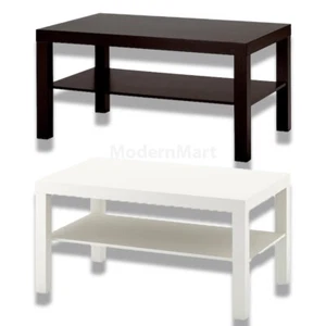 Ikea Couchtisch mit Ablageregal groß Holz Wohnzimmertisch mit Ablagen - Bild 1 von 12
