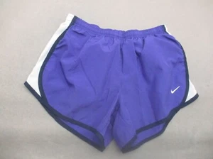 NIKE DRI-FIT Size L Girls Blue Stretch Waist Lined Athletic Running Shorts 712 - Picture 1 of 8