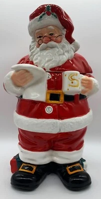 WILLIAMS SONOMA Twas the Night Before Christmas SANTA HOLIDAY COOKIE JAR *Read* - Image 1 of 4