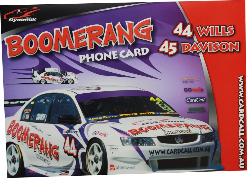Simon Wills & Will Davison Boomerang Poster Team Dynamik Holden Commodore VZ