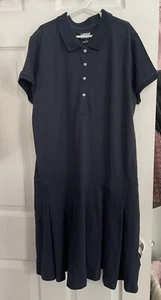 Lands’ End Girls School Uniform Dress Pleated Blue Size 16 - Picture 1 of 5