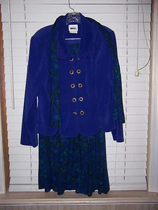 Leslie Fay Dresses Petite 3 PC Skirt Suit Women's Size 12P Jacket Skirt Scarf - Picture 1 of 12