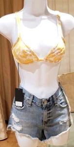 Ephemera goldgelbes und weißes Damentop Clementine Folk neu mit Etikett - Bild 1 von 4