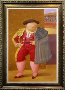 Hand-painted Oil painting Reproduction Fernando Botero Fat aga on canvas - Picture 1 of 1