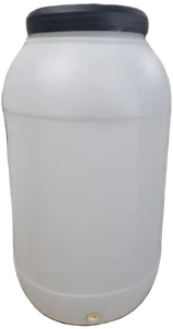 New Plastic 60Litre Natural Black Airtight Watertight Barrel - Picture 1 of 8