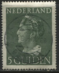Netherlands Queen Wilhelmina 5 guilders green used - Bild 1 von 1