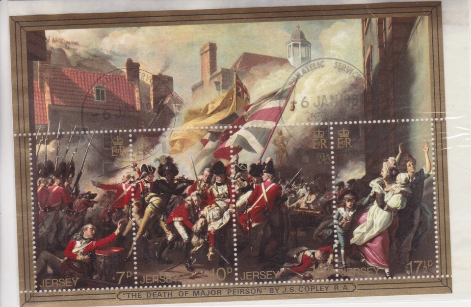 JERSEY SG MS248 USED CTO STAMP MINIATURE SHEET 1981 BATTLE OF JERSEY BICENTENARY - Image 1 of 1