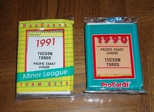 1990-1991 NEW SEALED TUCSON TOROS BASEBALL CARD  SETS- PROCARDS-HOUSTON ASTROS