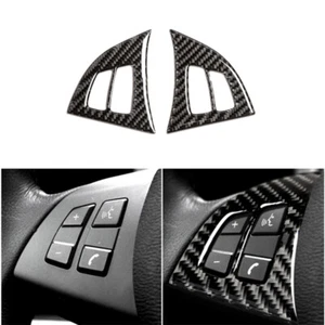 2 unidades Fibra de carbono Interruptor Volante Interior Botón Cubierta Para BMW X5 E70 2008-13 - Imagen 1 de 10