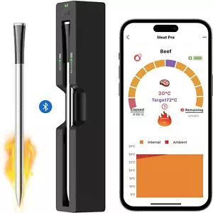 Kabellos Bluetooth Kochthermometer Grillthermometer Fleischthermometer SondenAPP - Bild 1 von 14