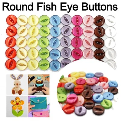 Quality Round Fish Eye Buttons Baby Cardigans 2 Hole Knitting Scrapbooking Craft - Image 1 of 4