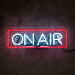 On Air Red White Neon Sign Light Man Cave Room Wall Hanging Gift Acrylic Box 14" - Picture 1 of 1
