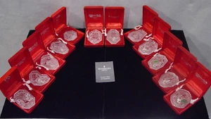 WATERFORD CRYSTAL COMPLETE 12 DAYS OF CHRISTMAS ANNUAL ORNAMENTS MINT IN BOXES - Picture 1 of 12
