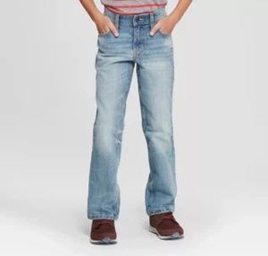 Nwt Cat & Jack Boy's Husky Size 10 Straight Leg Adjustable Waist Jeans - Picture 1 of 5