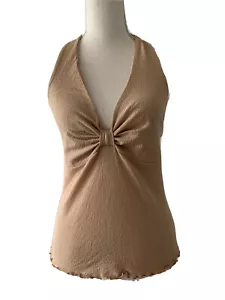 Vintage 90’s Angie Y2K Halter Top Indie Hippie Fashion Nude Color S New York - Picture 1 of 5