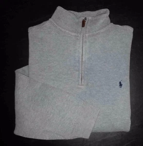 Suéter polo Ralph Lauren algodón gris ceniza azul marino jinete c1776 - Imagen 1 de 7