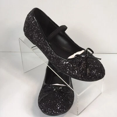 Funtasma Girls Size 4 Black Glitter “Star” Mary Jane Flats NEW - Image 1 of 4