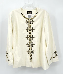 NEU BOB MACKIE Jacke Blazer bestickt tragbar art artsy bunt plus 2X - Bild 1 von 7