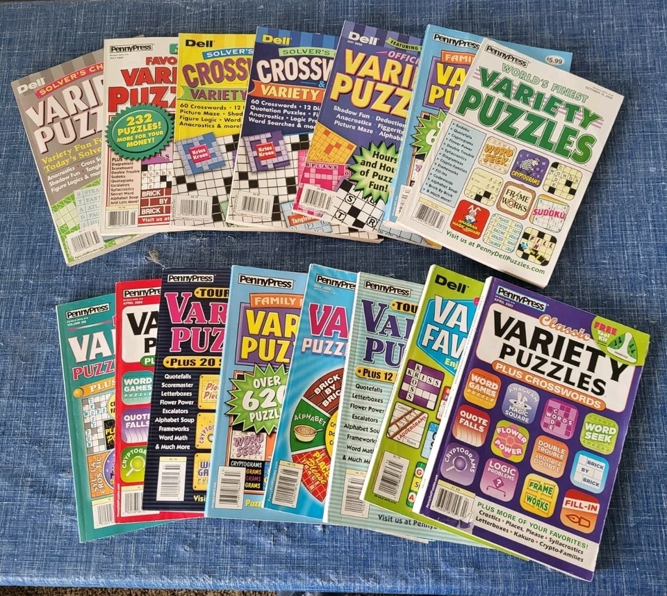PennyPress/Dell • Variety Puzzle Books • Lot Of 15 • 99.8% New/Uncompleted! - Image 1 of 1