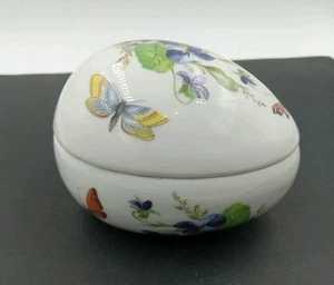 LIMOGES FRANCE Egg Trinket Jewelry Box French Porcelain 3 1/4" x 2 1/4" x 2" - Picture 1 of 15