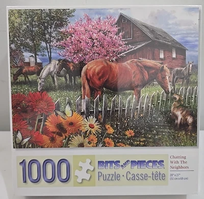 Rompecabezas Bits and Pieces 1000 piezas charlando con los vecinos NUEVO Foto 1 de 4