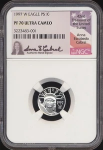 1997-W Platinum American Eagle $10 NGC PF70 Ultra Cameo - Picture 1 of 2