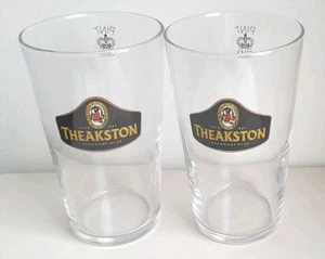 2 x Vintage Theakston Legendary Ales pint glasses - Pint Crown 2403  - Picture 1 of 2