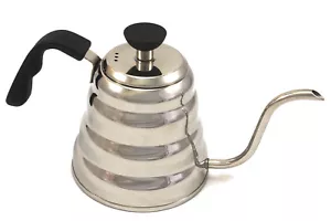 HIGH QUALITY GOOSENECK STAINLESS STEEL DRIP COFFEE KETTLE 1200ML MIRROR FINISH - Picture 1 of 3
