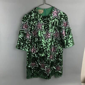 Gucci Girls Sequin Star Dress Size 5 Runs Small $3370 - Picture 1 of 8